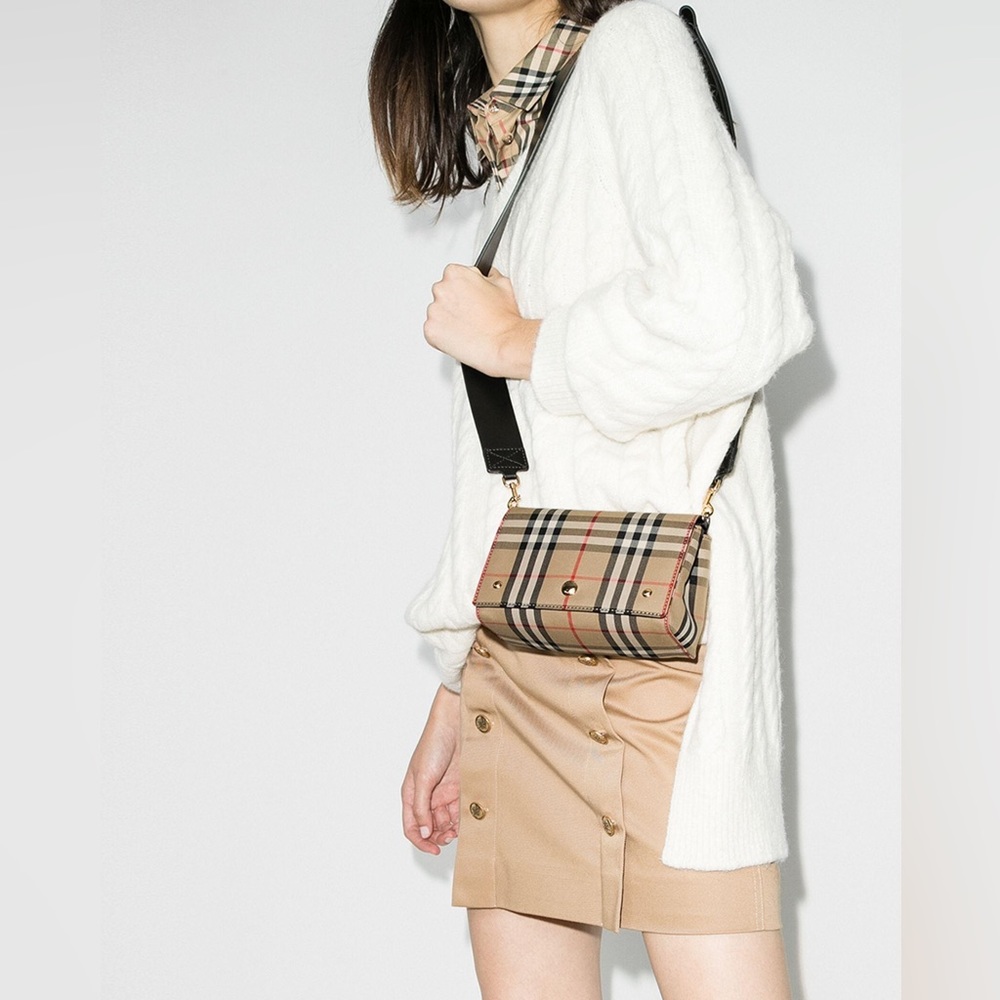 NWT Burberry Hackberry Vintage Check Leather Cross Body Bag ✨